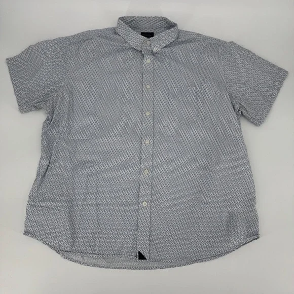 UNTUCKit Mens XX Large‎ Short Sleeve Button Down Shirt White Blue Bicycle Print - Picture 2 of 6